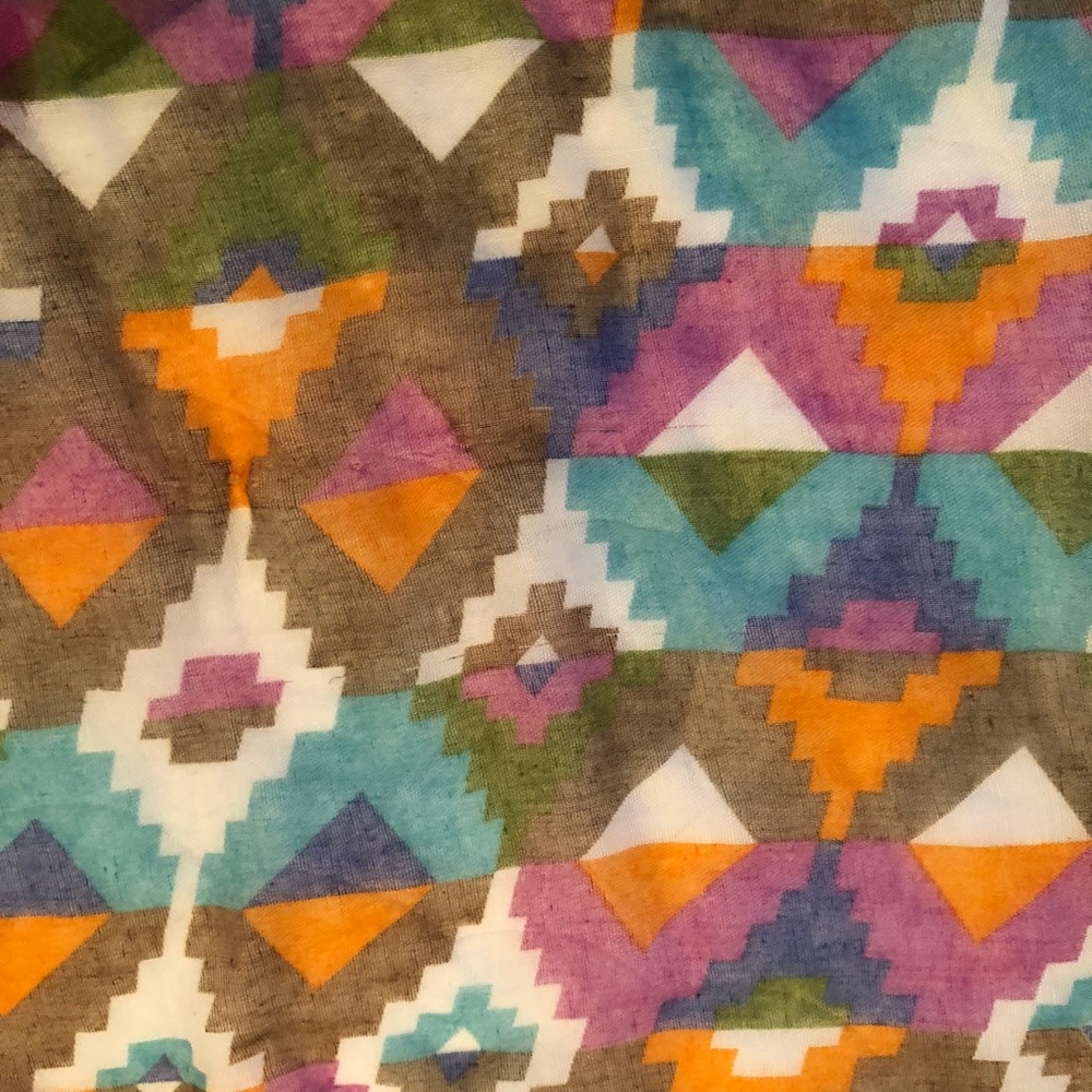 Multi-Color Aztec Print Infinity Scarf - Picture 3 of 4